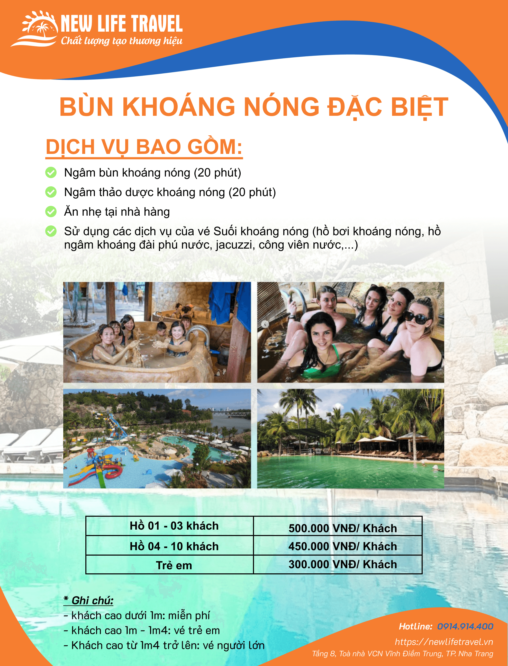 Bảng giá dịch vụ tắm bùn khoáng nóng đặc biệt I Resort Nha Trang