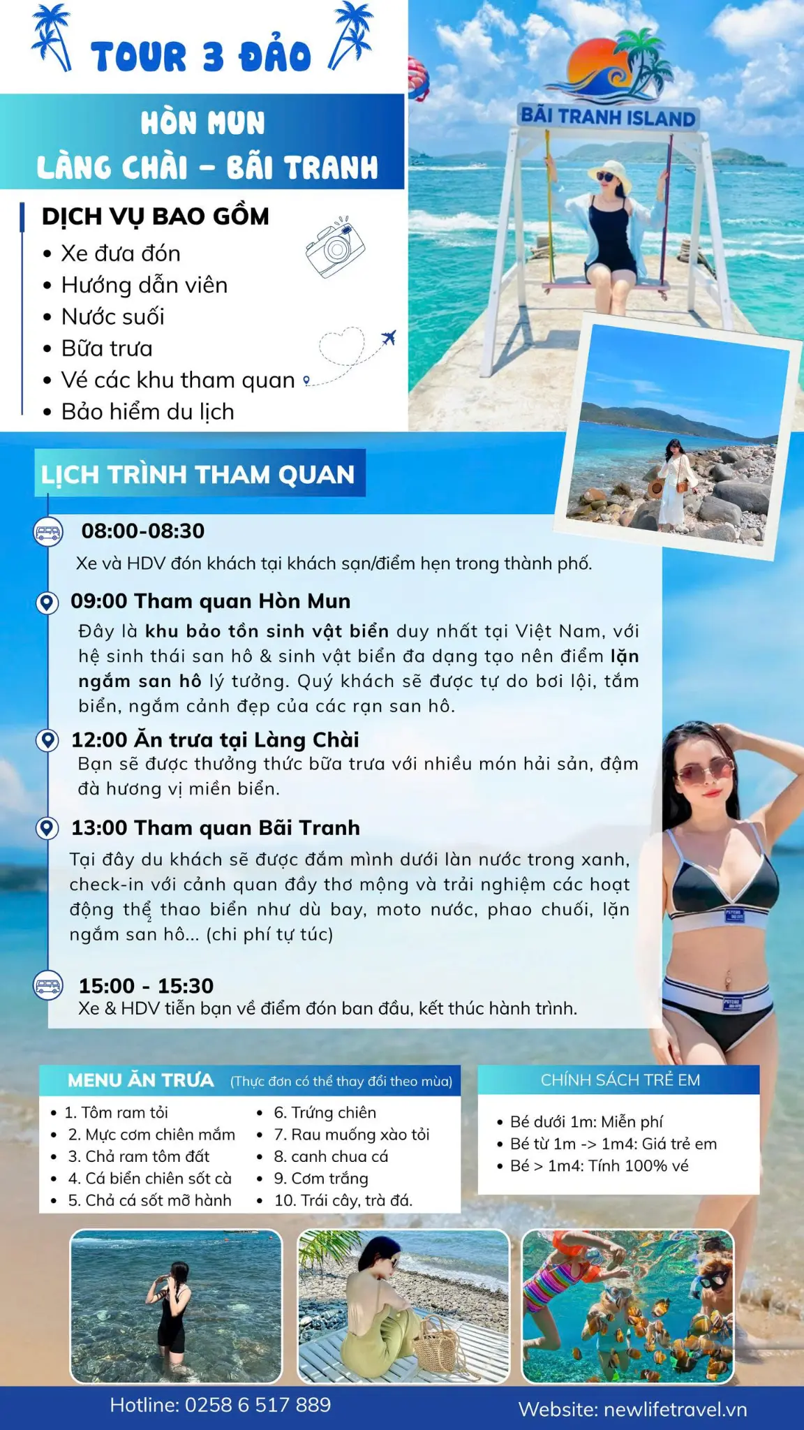 Poster tour 3 đảo: Hòn Mun - Làng Chài - Bãi Tranh Poster tour 3 đảo: Hòn Mun - Làng Chài - Bãi Tranh