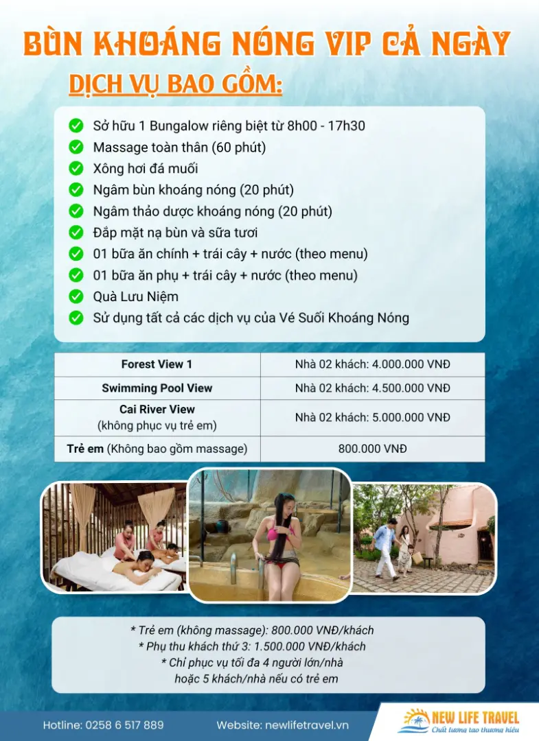 Giá vé bùn khoáng nóng VIP cả ngày I Resort Nha Trang Giá vé bùn khoáng nóng VIP cả ngày I Resort Nha Trang