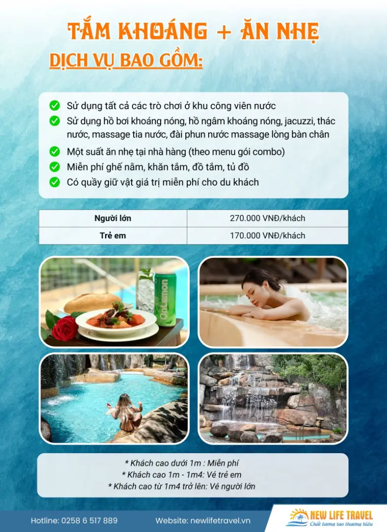Giá vé tắm khoáng và ăn nhẹ tại I Resort Nha Trang Giá vé tắm khoáng và ăn nhẹ tại I Resort Nha Trang