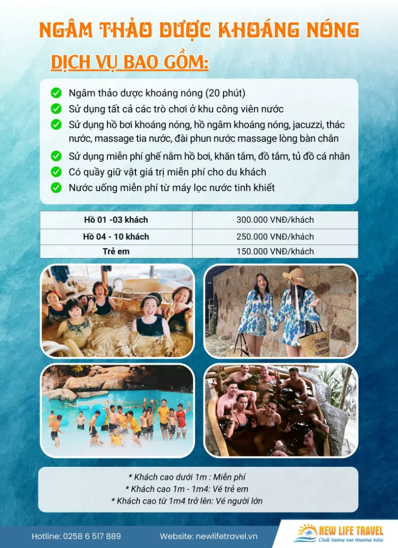 Giá vé ngâm thảo dược khoáng nóng I Resort Nha Trang Giá vé ngâm thảo dược khoáng nóng I Resort Nha Trang