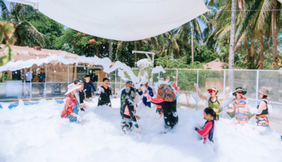 Ngày hội bọt tuyết Tour GreenOasis Đầm Bấy Nha Trang