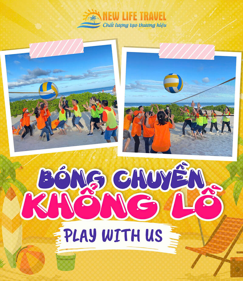 Trò chơi team building: bóng chuyền khổng lồ