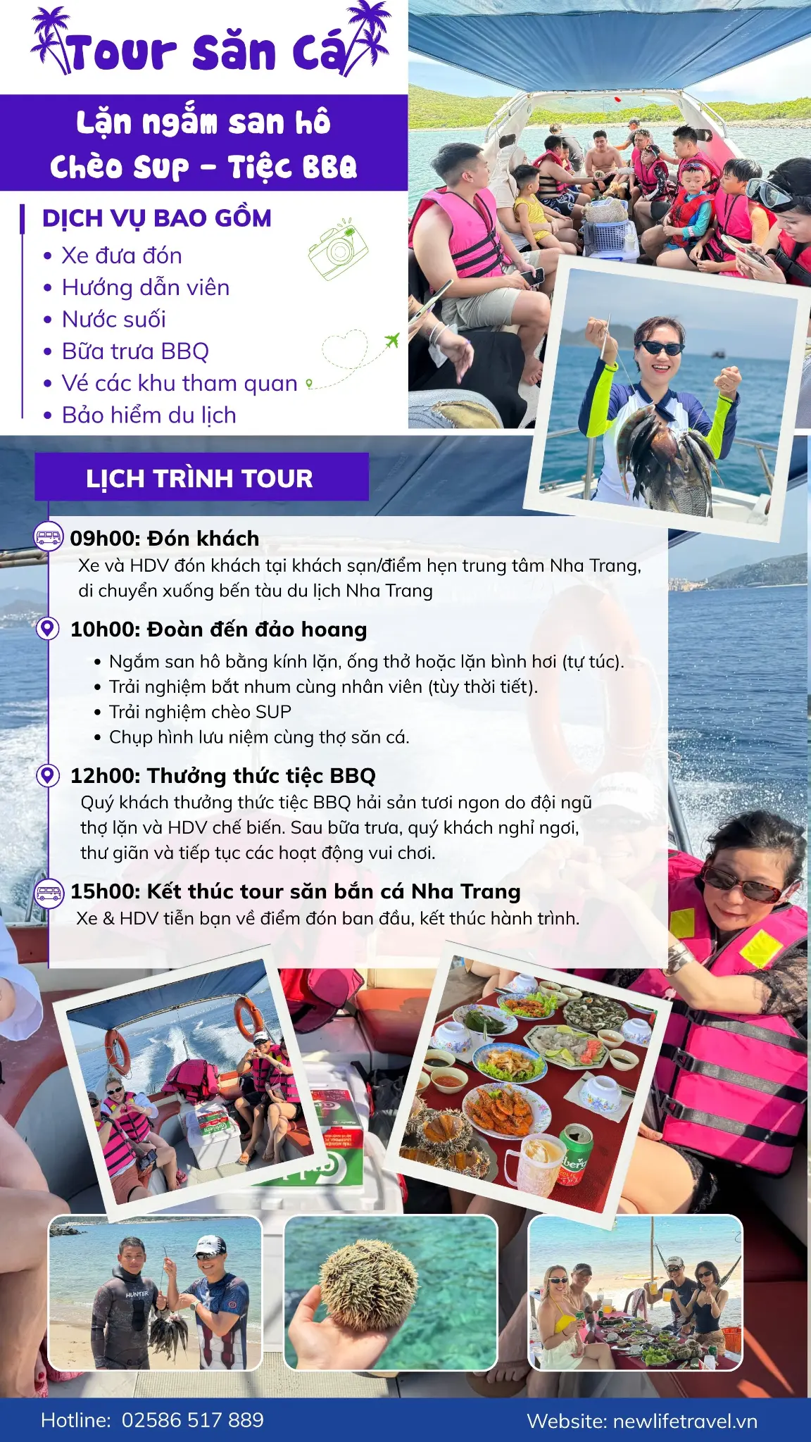 Poster tour săn cá đảo hoang Nha Trang - Lặn ngắm san hô, chèo SUP - Tiệc BBQ 