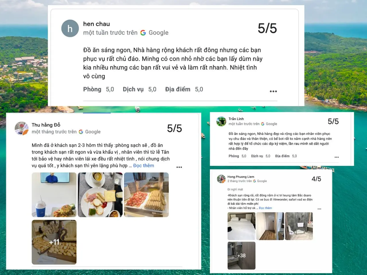 Hình ảnh các bài đánh giá của khách hàng trên google map