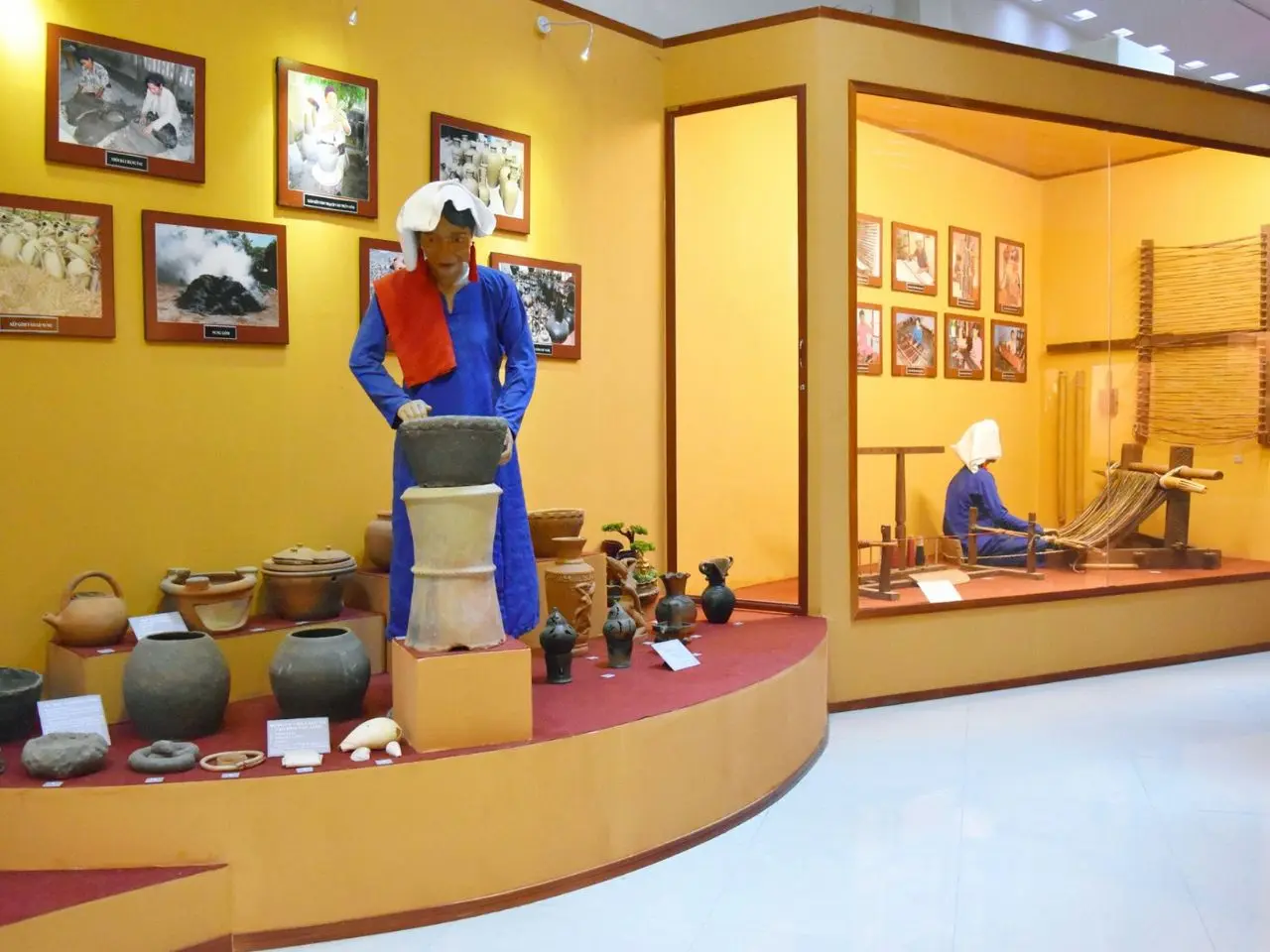 Nơi trưng bày các di sản làm gốm người Chăm tại bảo tàng Ninh Thuận