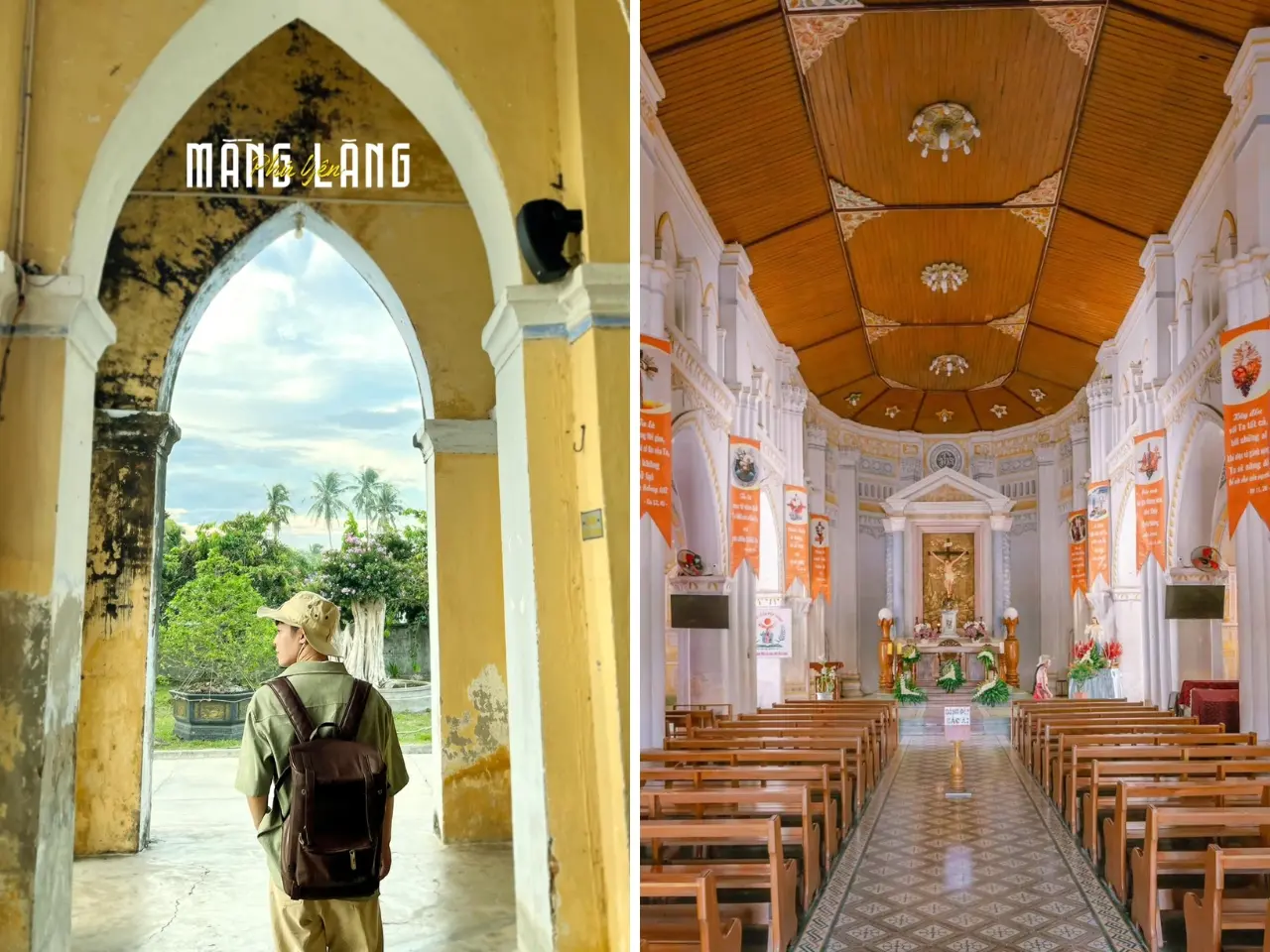 Du khách check in cùng các không gian tại nhà thờ Mằng Lăng Phú Yên