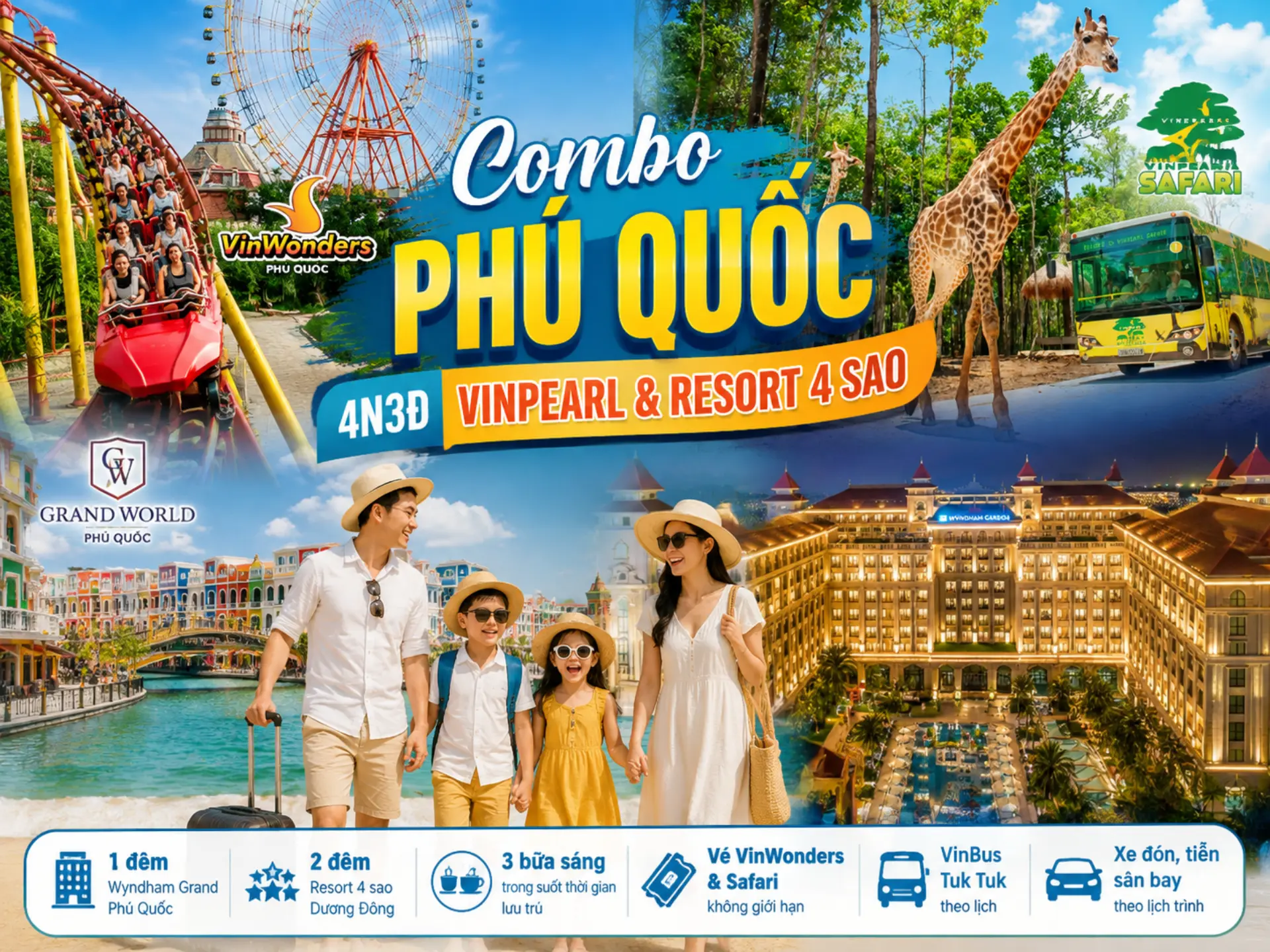 Combo Phú Quốc 4N3Đ Vinpearl và resort 4 sao Dương Đông Combo Phú Quốc 4N3Đ Vinpearl và resort 4 sao Dương Đông
